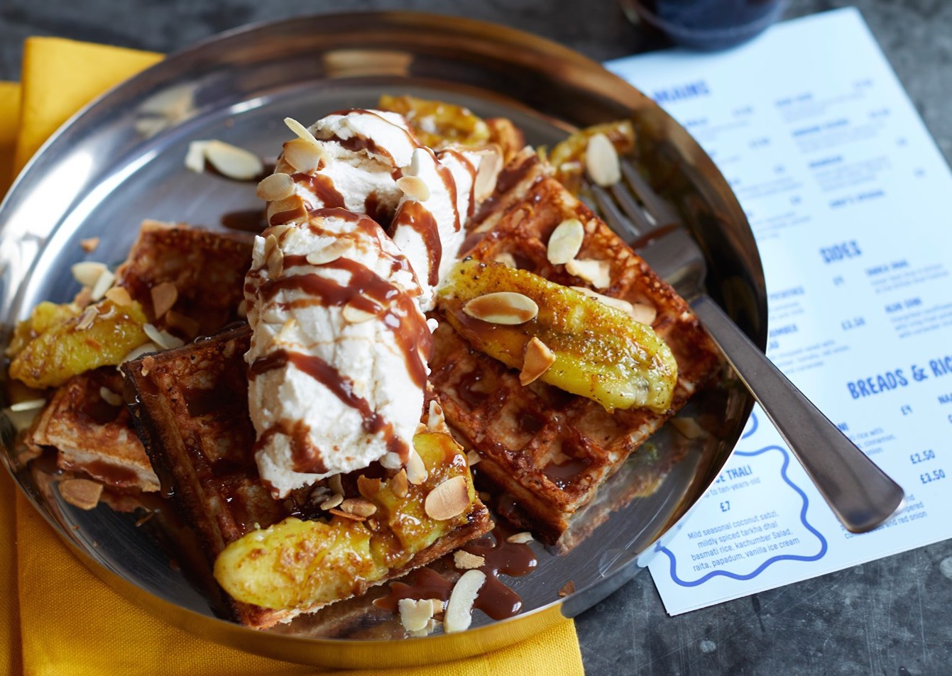 dosa waffles with banana - SpiceBox