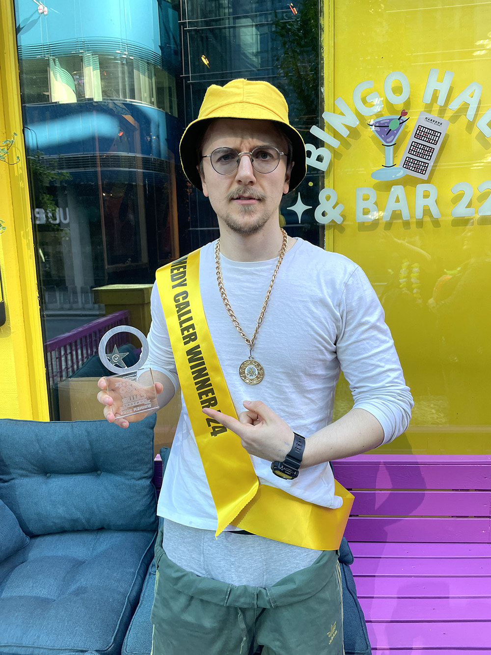 Dru Cripps comedy bingo caller 2024