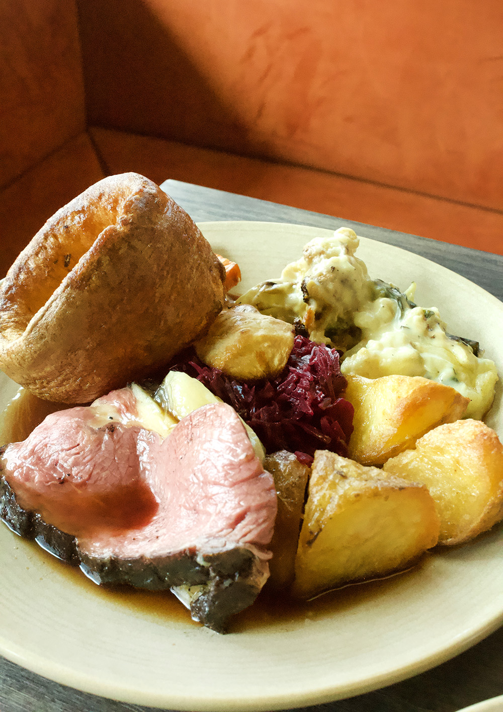 Duvale's Riverside East Sunday roast bottomless Yorkshire puddings