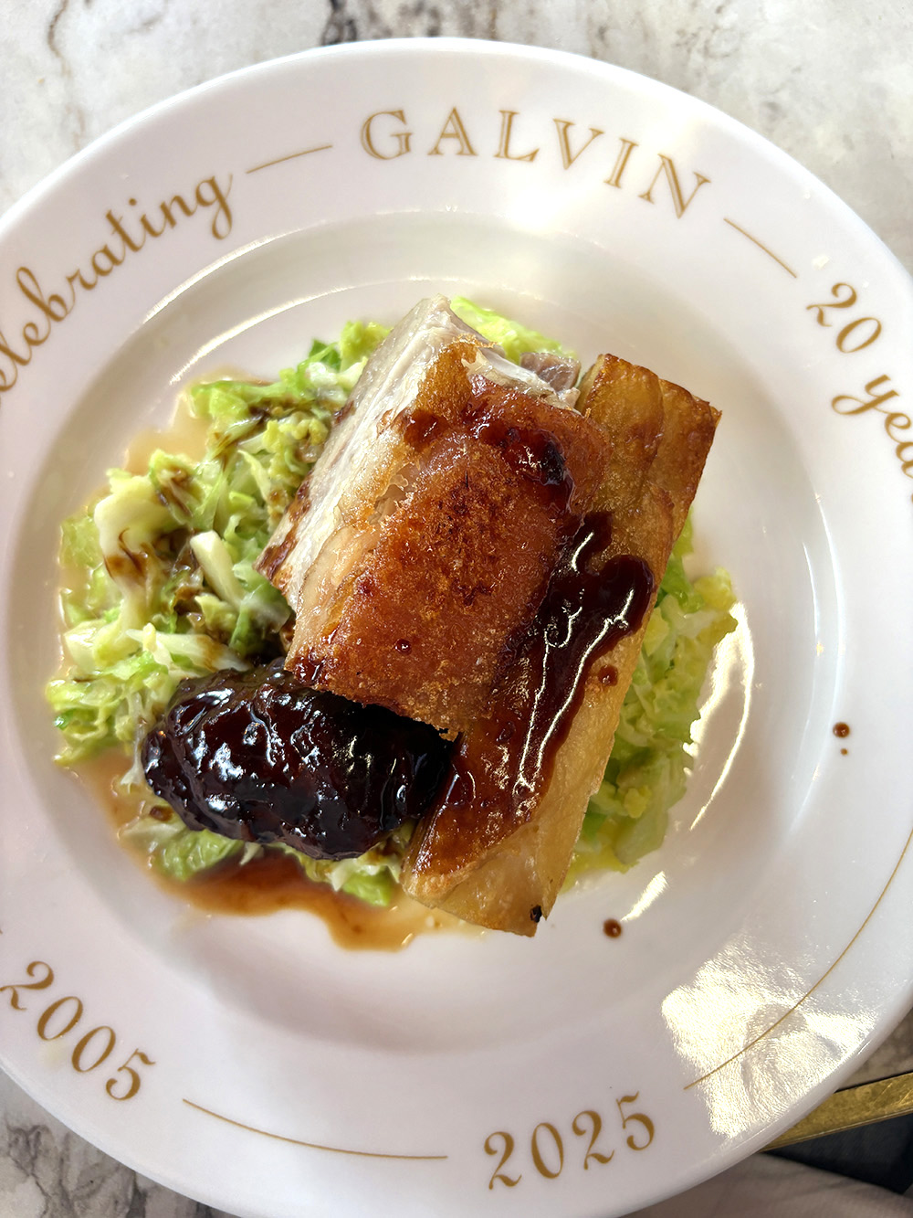 slow-cooked pork cheeks and belly