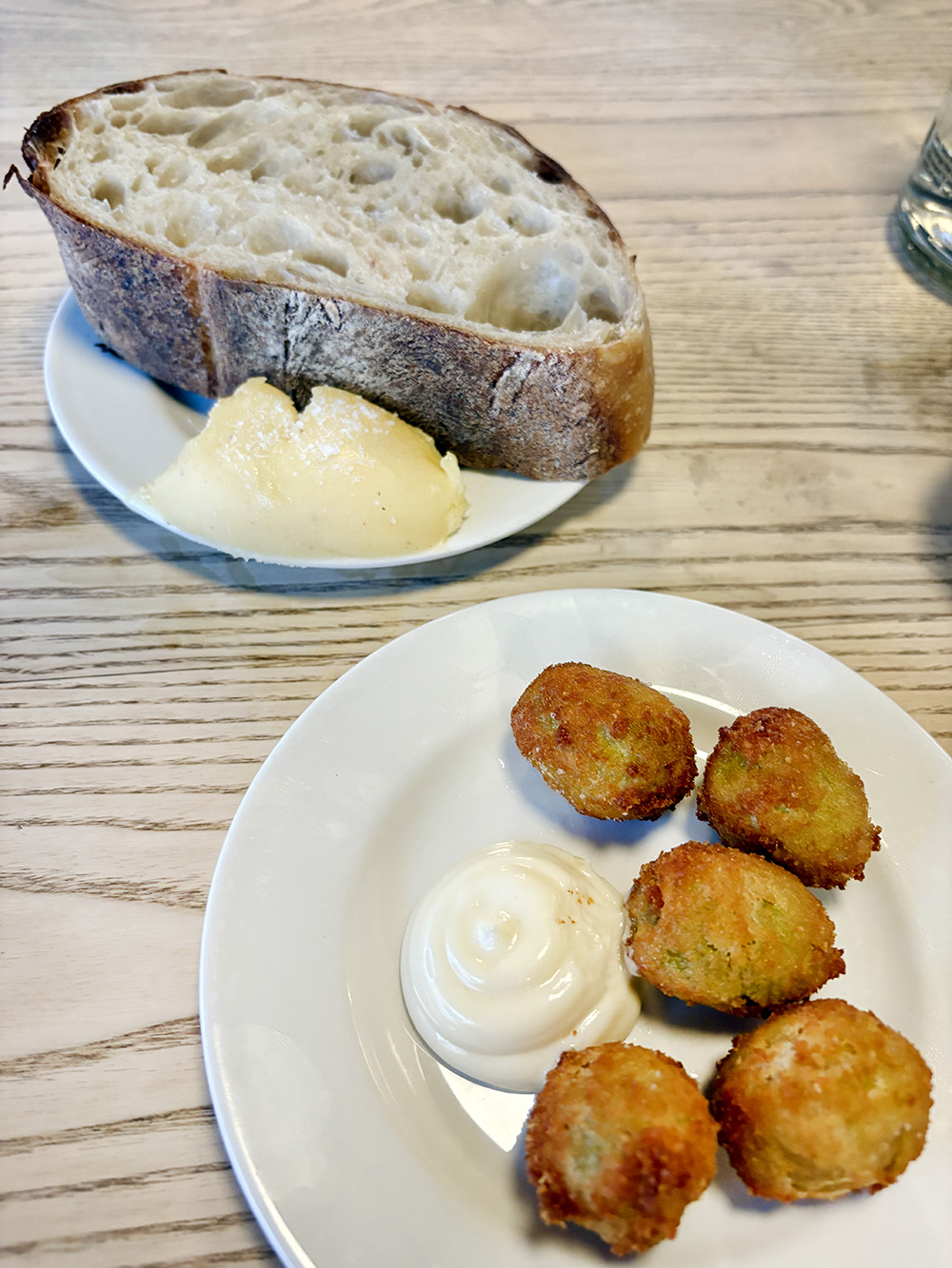 crispin restaurant dusty knuckle bread and fried olives